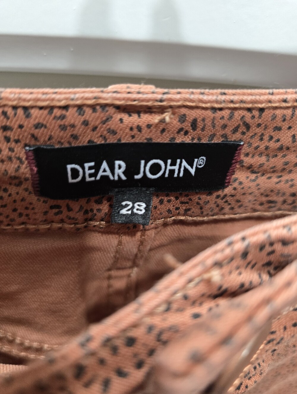 Dear John Pink Speckled Denim Mini Skirt Raw Hem Size 28 - Picture 3 of 5